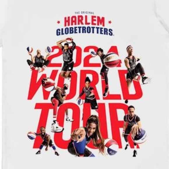 Harlem Globetrotters 2024 World Tour Basketball Entertainment Fan T-Shirt 159 - Picture 2 of 5